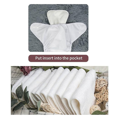 ALVABABY Baby Cloth Diapers 6 Pack with 12 Inserts Cloth Diaper Covers Adjustable Washable Reusable for Baby Girls and Boys