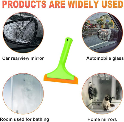 Small Silicone Window Squeegee, 5.9 Inch Car Windshield Water Blade Squeegee with Non-Slip Handle, All-Purpose Cleaning Squeegee for Car Windshield, Window, Mirror (Light Green)
