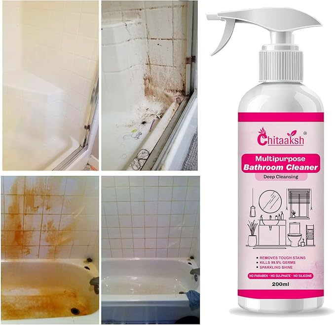 All-Purpose Cleaner Spray Lemongrass Fragrance | Removes Oil, Hard Water & Limescale Stains from Taps, Tiles, Chimney & Countertops | Kitchen Surface Cleaning Spray (200ml)