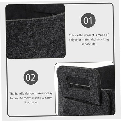 GLEAVI Foldable Laundry Basket for Nursery and Bedroom Polyester Clothes Hamper with Space Saving Design Multipurpose Storage Bin for Bathroom and Dirty Clothes Organizer Dark Gray