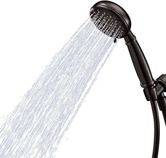 Moen Banbury Mediterranean Bronze 5-Spray Hand Shower with Hose and Bracket, 4-Inch Diameter Showerhead, 23046BRB