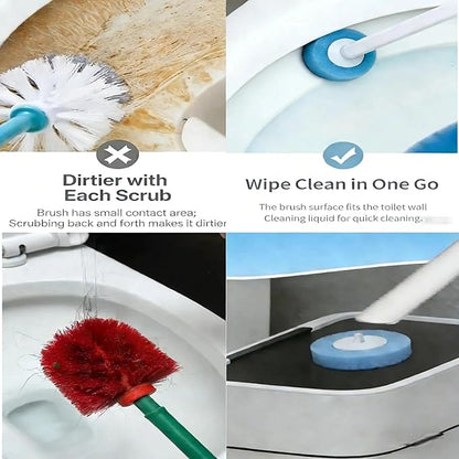 Disposable Toilet Brush with 16 Wand Cleaner Refills Pads，Wall Mounted Toilet Bowl Holder Set，Toilet Cleaning System Starter Kit，Bathroom Cleaning System for Sink Bathtub Wash Basin