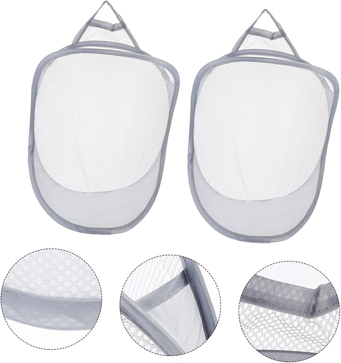 OUNONA 2pcs Collapsible Wall-Mounted Laundry Basket Portable Folding Storage Baskets for Clothes Household Sundries Organizer Space-Saving Design for Home Use