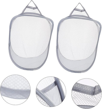 OUNONA 2pcs Collapsible Wall-Mounted Laundry Basket Portable Folding Storage Baskets for Clothes Household Sundries Organizer Space-Saving Design for Home Use