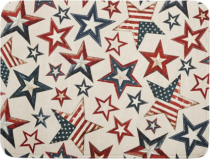 Flag Stars Stripes Patriotic 4th of July Dish Drying Pad 18 x 24 Inch With Absorbent Reversible MicrofiberAmerican Memorial Day Drying Mats Dish Drainer Mat Fast Dry For Kitchen Dining Room