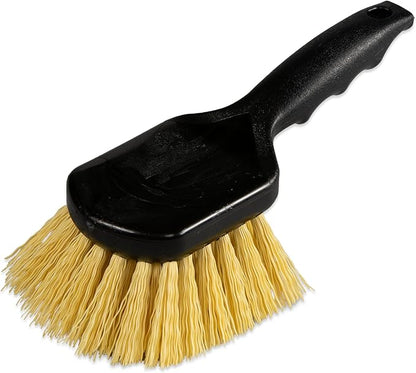 SPARTA 3650500 Plastic Scrub Brush, Cleaning Brush, Utility Brush With Polypropylene Bristles For Cleaning, 8 Inches, Black, (Pack of 12)