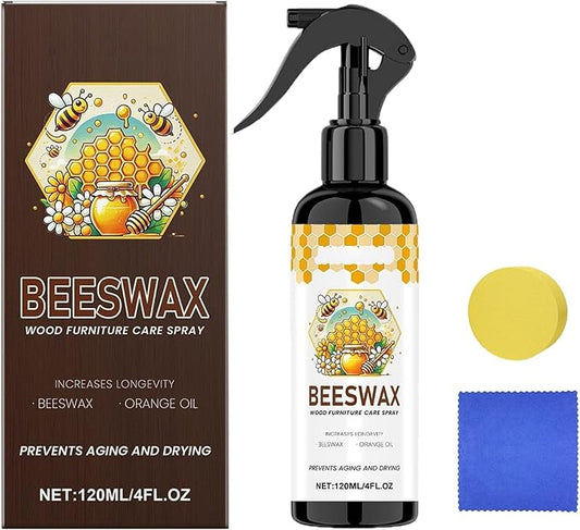 Natural Beeswax Spray, Beeswax Furniture Polish, Multipurpose Wood Floor Cleaner and Polish for Furniture, Floor, Tables 120ML