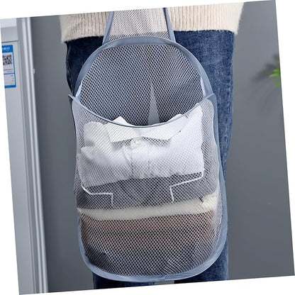 2pcs Folding Laundry Hanging Basket Wall-mounted Organizer for Dirty Clothes Toys and Sundries Lightweight and Breathable Storage