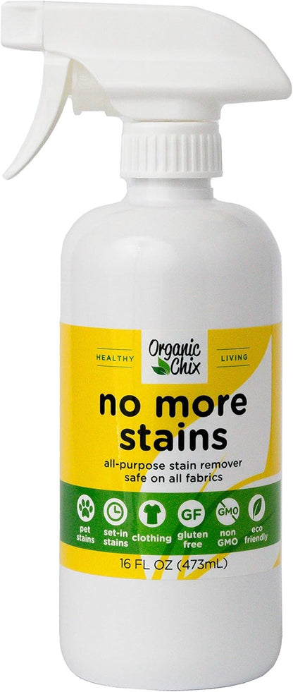 No More Stains, Natural Stain Remover, Non-toxic 32 ounce Refill Pouch and empty spray bottle