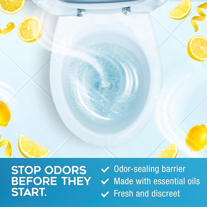 Toilet Tablets Odor Eliminator, Discreet Toilet Deodorizer Drop Ins, Portable Toilet Drops for Bathroom Odor Control, Individually Wrapped Travel Tablets, 30 Pack | As Seen on Shark Tank