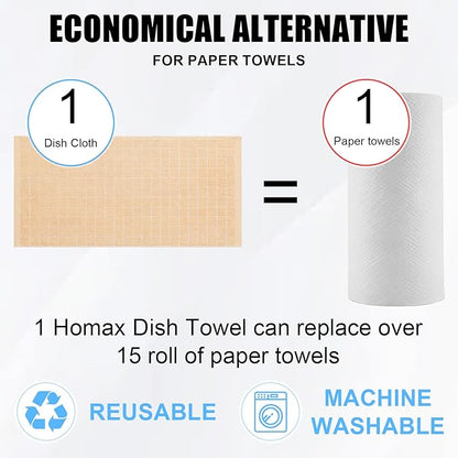 Homaxy 100% Cotton Terry Kitchen Towels(Apricot, 13 x 28 inches), Checkered Designed, Soft and Super Absorbent Dish Towels, 6 Pack