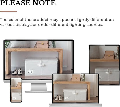 GRANNY SAYS Large Storage Bins with Lids, Decorative Storage Boxes with Double-Lids, Extra Large 63L Closet Organizer for Clothes, Toy Storage Chest, Ivory, 1-Pack