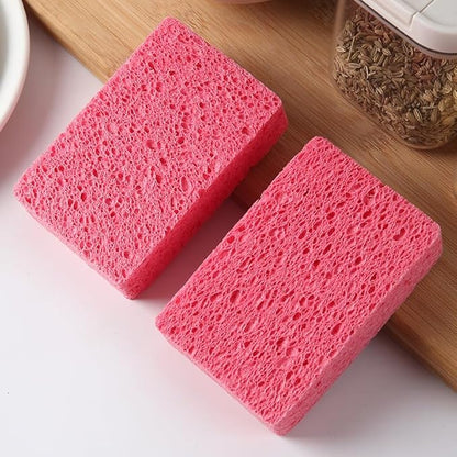 24 - Pack Non-Scratch Scrub Sponges - Sponges for Dishes and Washing Dishes, Cleaning Sponges for Kitchen Home and More（Pink）