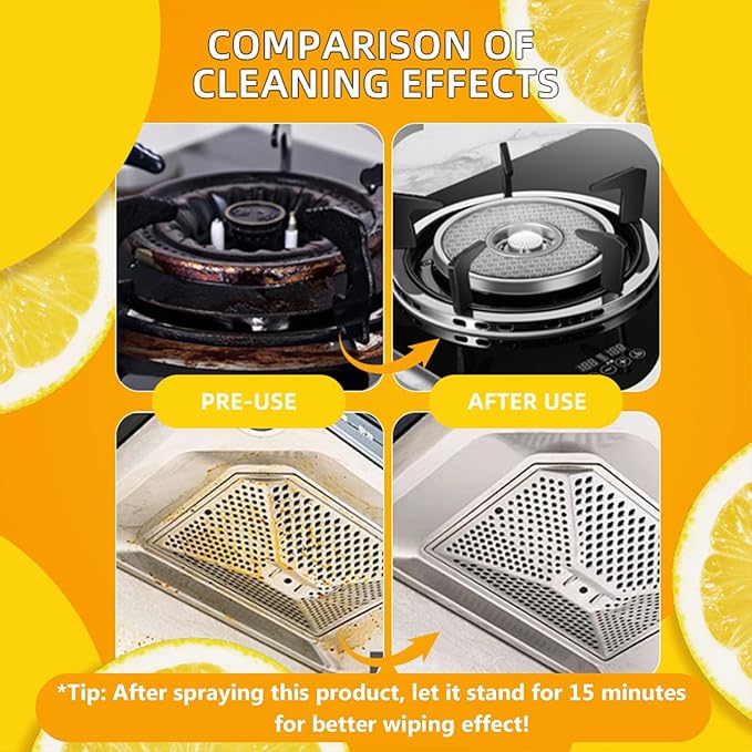 Liapu 2Pcs All Purpose Cleaner, Remove Stains Cleaning Spray, Kitchen Cleaner Spray, Heavy Duty Multi Purpose Degreaser Cleaner Spray Removes Grease, Grime, And Stains On Microwave & Oven & Stove Top