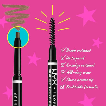 NYX PROFESSIONAL MAKEUP Micro Brow Pencil, Precise Eyebrow Pencil - Grey
