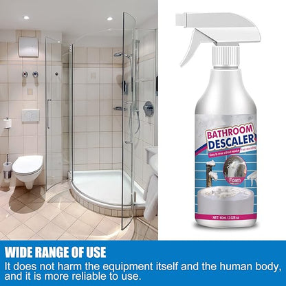 Stubborn Stains Cleaner,Bathroom Descaler,Jetted Bathtub Cleaner,Powerful Descaling Cleaning,60ml Limescale Cleaner, Bubble Cleaner Foam Spray for Toilet Bath Shower Glass (4Pcs)