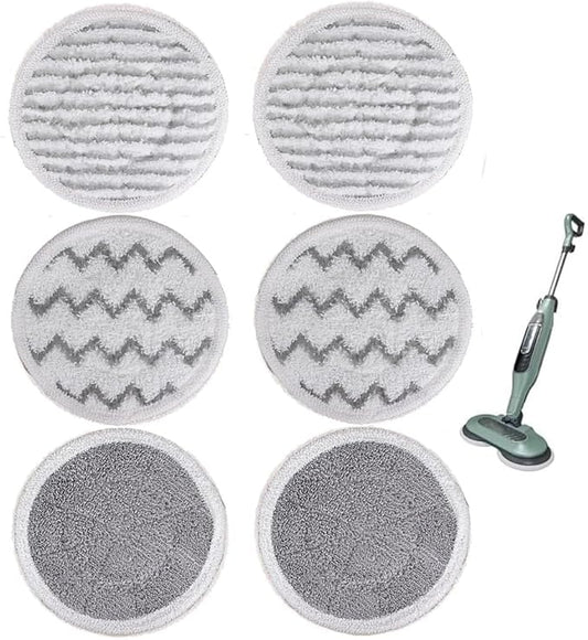 Sgizoku S7000 Pads Replacement Steam Mop Pads Compatible with Shark S8201 S8001 S7000AMZ S7001 S7001TGT S7000 S7201 S7000C Series Reusable Mop Refill Steam & Scrub All-in-One Hard Floor(2+2+2)
