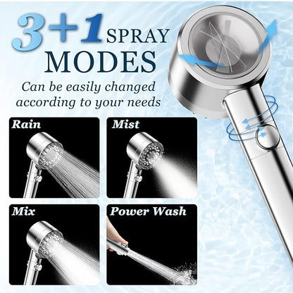 FEELSO Filtered Shower Head with Handheld, High Pressure 4 Spray Showerhead with Filters & Upgraded Anti-clog Nozzles for Hard Water -Remove Chlorine, Reduce Dry Itchy Skin -ON/OFF Switch