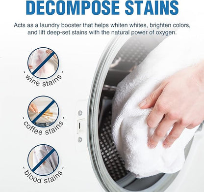 Sodium Percarbonate – Oxygen Bleach Powder & Laundry Booster – Multi-Purpose Cleaner for Stain Removal, Whitening, Deodorizing – Chlorine-Free (2lbs)