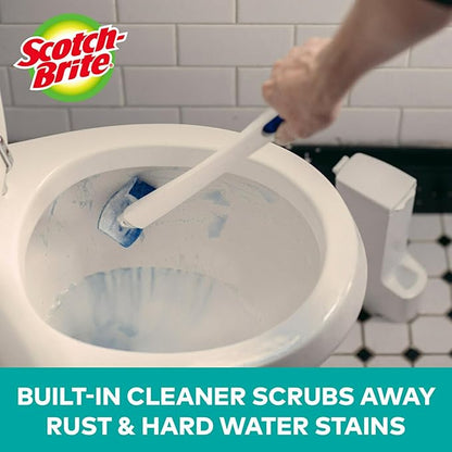 Scotch-Brite Disposable Toilet Scrubber Refill Pads for Toilet Cleaning System | Removes Rust & Hard Water Stains | 10 Disposable Refills