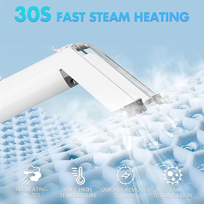 Portable Carpet & Upholstery Steam Spot Cleaner Machine with Heating System 15Kpa Power Suction Deep Spot Cleaning for Pet Stains, Couch, Stairs, Car & Furniture White