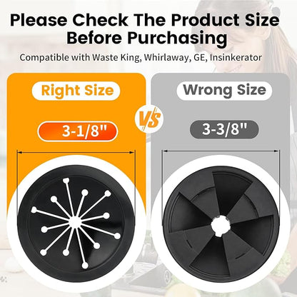 Garbage Disposal Splash Guard, 2 Pack 3 1/8" Sink Baffle Disposer Drain Splash Guard Collar Rubber Replacement Quiet Cover Ullnosoo for Waste King, Whirlaway, GE Disposer