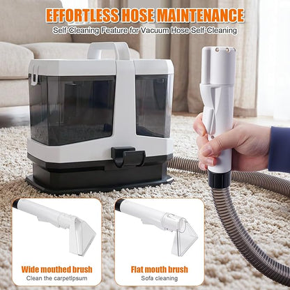 Foandbevi Portable Carpet & Upholstery Cleaner Machine, 800W Brushless Motor 16KPa Powerful Suction Self-Cleaning with 3 Brush Heads, Deep Cleaning Spot Shampooer for Pet, Sofa, Couch, Car & Area Rugs