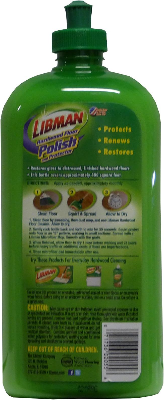 Libman 2055 Hardwood Floor Polish, 24-Ounce