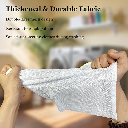 12x16 Inch Laundry Bags Mesh Wash Bags - 10Pcs, Durable Lingerie Bags for Washing Delicates, Medium Double-layer Washing Bags for Bras, Lingerie, Socks