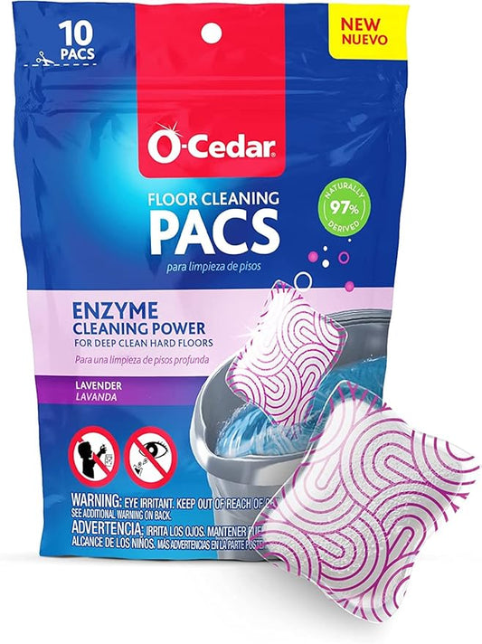 O-Cedar RinseClean Microfiber Spin Mop & Bucket Floor Cleaning System with Citrus and Lavender Pacs (Variety Pack)