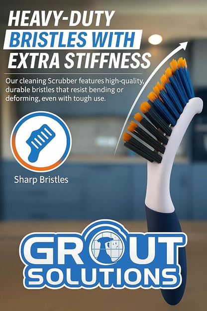 Grout Brush with Stiff Bristles – Heavy-Duty Scrub Brush for Tile, Bathroom, Shower, and Floor Cleaning – Precision Hand Cleaning Tool