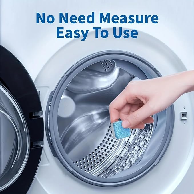 Washer Cleaner Tablets 12 Pack – Laundry Drum & Tub Freshening for Top Load & Front Load Machines, Maintains Fresh Smell and Smooth Operation