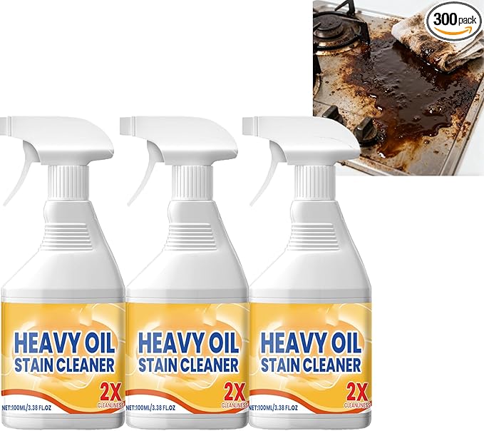 Heavy Duty Kitchen Degreaser Spray, Powerful Multi-Purpose Cleaner, for Oven and Grill Stubborn Oil Stains, Grease and Grime, All-Purpose Degreaser for Tough Surfaces, Durable Stain (3PCS)