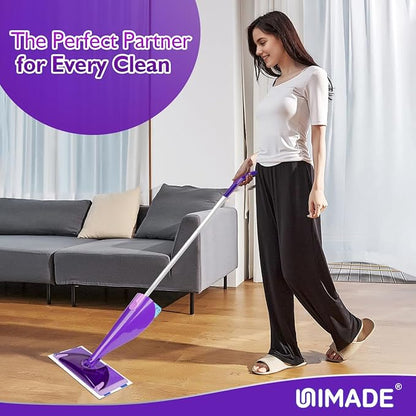 UNIMADE 100 Count Mop Pad Refill Compatible with Swiffer WetJet, Disposable Multi-Layers Mopping Pads for All Hard Surface, Especially Hardwood Floor, Super Absorbent Spray Mopping Pad Refills