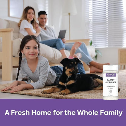 PURPUR Carpet Freshener & Deodorizer Powder | Pet Fresh Odor Eliminator for Carpets, Rugs, and Upholstery | Safe for Pets & Kids | Natural Lavender & Orange Scent | Bundle