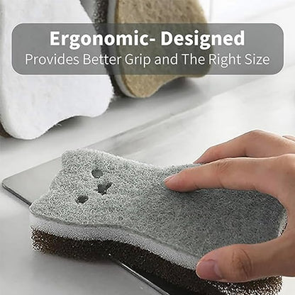 Kitchen Sponges Reusable, Dish Sponge for Washing Dishes, Compostable Sponges for Cleaning Dishwashing, Natural Wood Pulp Scouring Pad, Household Cellulose Scrub Sponge Heavy Duty (Kitchen sponges-6)