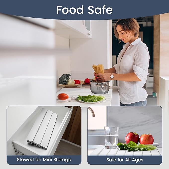 Meowoo Stone Drying Mat for Kitchen Counter, 15.7"x11.8" Foldable Diatomaceous Earth Mat, Super Absorbent, Quick-Dry Bath & Kitchen Pad for Dishes, Cups, Bottles, Non-Slip, Fits Any Countertop - White