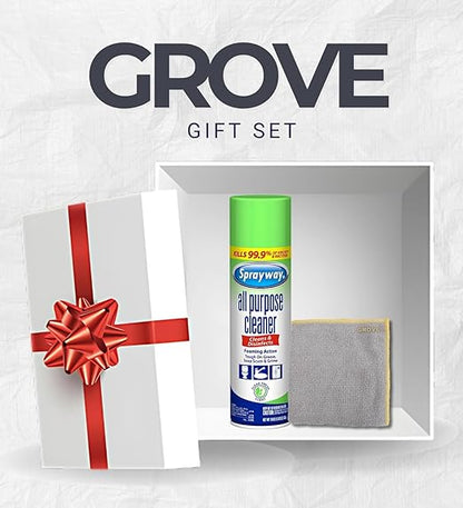 Sprayway Glass Cleaner Spray Bundle with Microfiber Auto Cleaning Cloth – Cleans, Deodorizes, and Freshens Household Surfaces with Ease – Gift Set (2 Items)