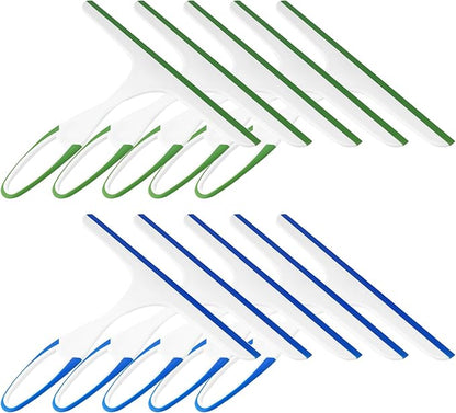 10 Pcs Shower Squeegee for Shower Glass Doors,Car Window Windshield Mirror Tile Cleaner Cleaning Wiper Squeegees Tool with Hook, Window Cleaning Shower Glass Squeegees