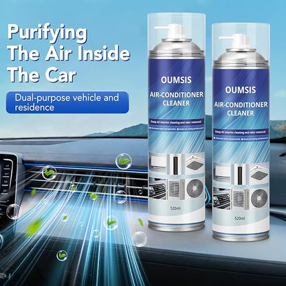Air Conditioner Cleaner, Professional Cleaner Foam Spray, Foaming Coil Cleaners for AC Unit, Heating, Refrigerator, Multifunctional Cleaner Spray Bottle Breaks Down Dirt, Dust and Grease 2 Pack