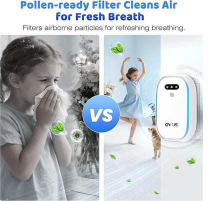 Air Ionizers with Warm Night Light (2 Pack), Plug in Negative Ion Air Purifier, Quiet Air Freshener for Odors, Smoke, Dust, Portable Air Purifiers for Home, Office, Bedroom, Bathroom, Mini Air Cleaner