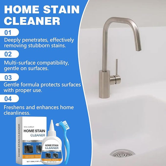 Home Stain Cleaner Gel,Home Remover Gel for Washing Machine, Refrigerator Strips,Household Stain Remover Gel,Cleaning Tiles Grout Sealant Home Kitchen Sinks Bathroom - 3.38Fl Oz