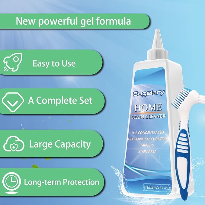 Sugelary Mold Stain Cleaner Gel, 16 Fl Oz Washing Machine Cleaner for Front Loader Seal, All-Purpose Gel for Home Use on Bathroom Grout, Sink, Shower and Caulk