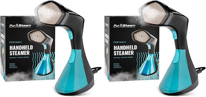 PurSteam Handheld Garment Steamer for Clothes – Powerful Wrinkle Remover with 3 Steam Settings, Large Removable Water Tank, and Fast Heat-Up – Portable Fabric Steamer for Home & Travel (Pack of 2)