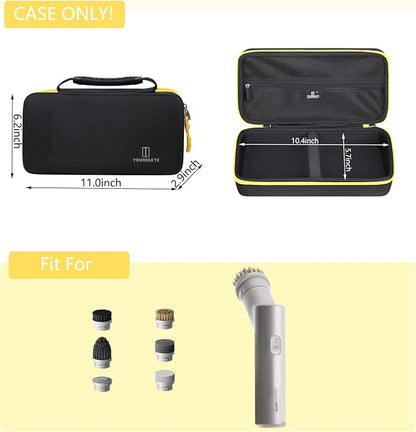 Tourmate Hard Storage Case Compatible HOTO Cordless Electric Spin Scrubber,Travel Box for Bathroom Cleaning Brush（Case Only） (Black & Yellow)