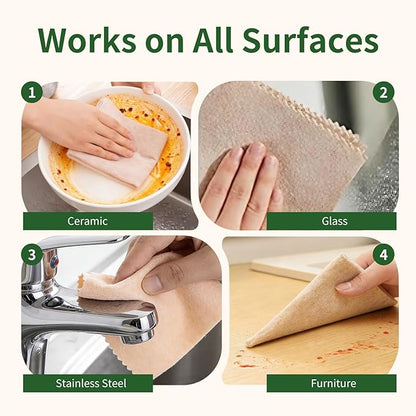 10-Pack Reusable Cleaning Cloths, 11"x11" Loofah Fiber, Upgraded Swedish Dishcloth, Super Absorbent Odor-Free, Thickened Durable for All-Surface Kitchen, Bathroom Cleaning