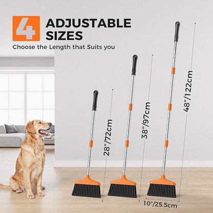 Handy Broom, Indoor/Outdoor Brooms, Duty Kitchen Broom, for Home Garage Kitchen Office Courtyard Lobby Patio Lawn Concrete (1, Orange)