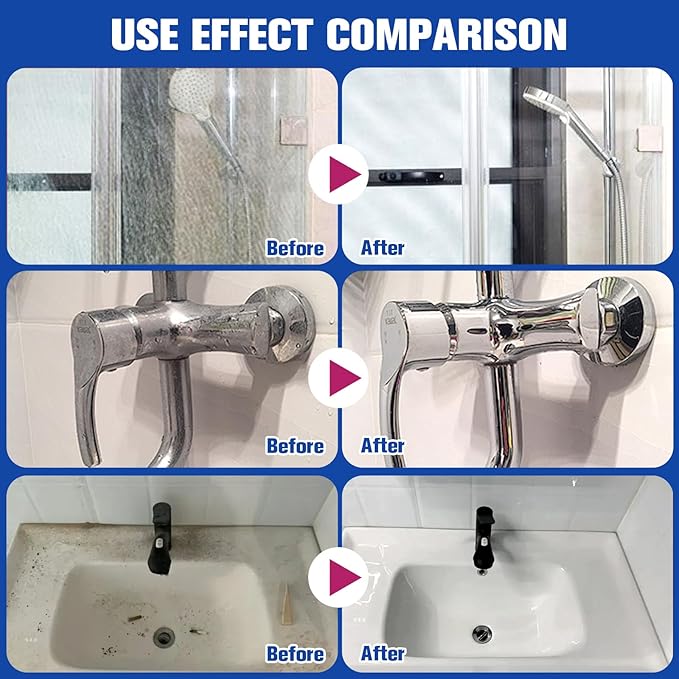 2Pcs Bathroom Descaler Cleaner Spray, Bathroom Foam Cleaner Spray, Multipurpose Bath-room Bubble Stubborn Stains Cleaner Foam Spray for Bath-room Toilet Bath Shower Glass Sink Clean