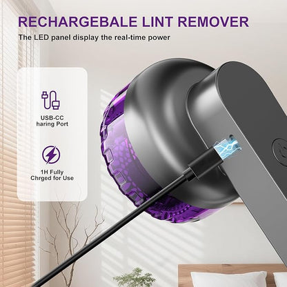 Fabric Shaver and Lint Remover, Rechargeable YOUNKKEE Electric Lint Remover, Quickly Removes Lint Without Damaging Clothes, Suitable for Clothing, Sweaters, Blankets, Sofas, and Pillows