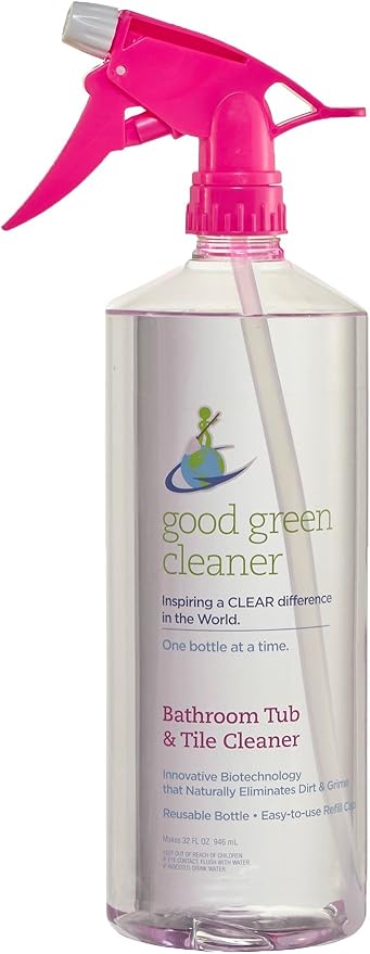 Bathroom Tub & Tile Cleaner Starter Set | 32 Ounce, Reusable, Eco-Friendly Spray Bottle | Biodegradable Formula | Naturally Clean Your Bathroom | Includes 1 Pod